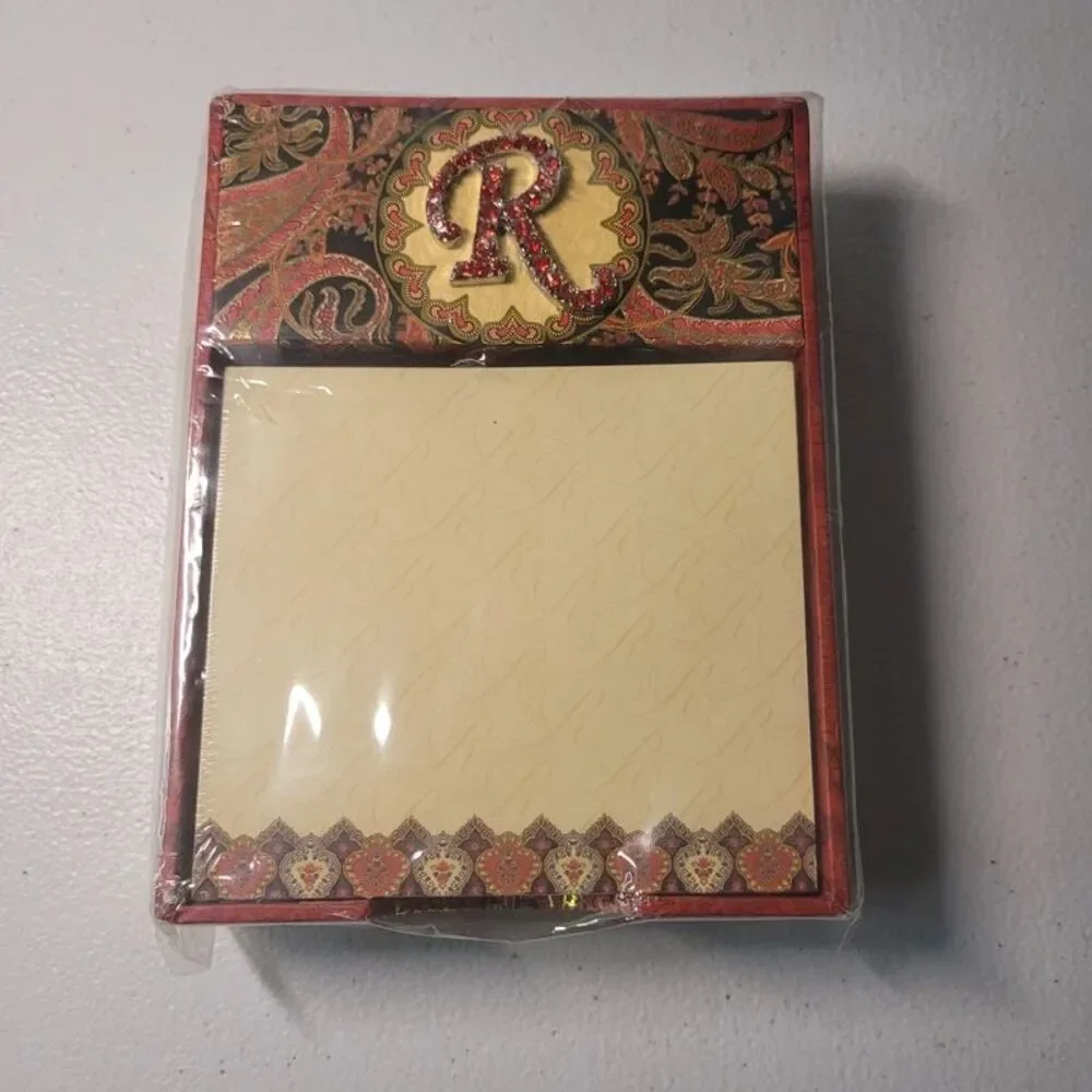 Punch Studio Initial “R” Stationery Set – 150 Sheets | Decorative Keepsake Box |